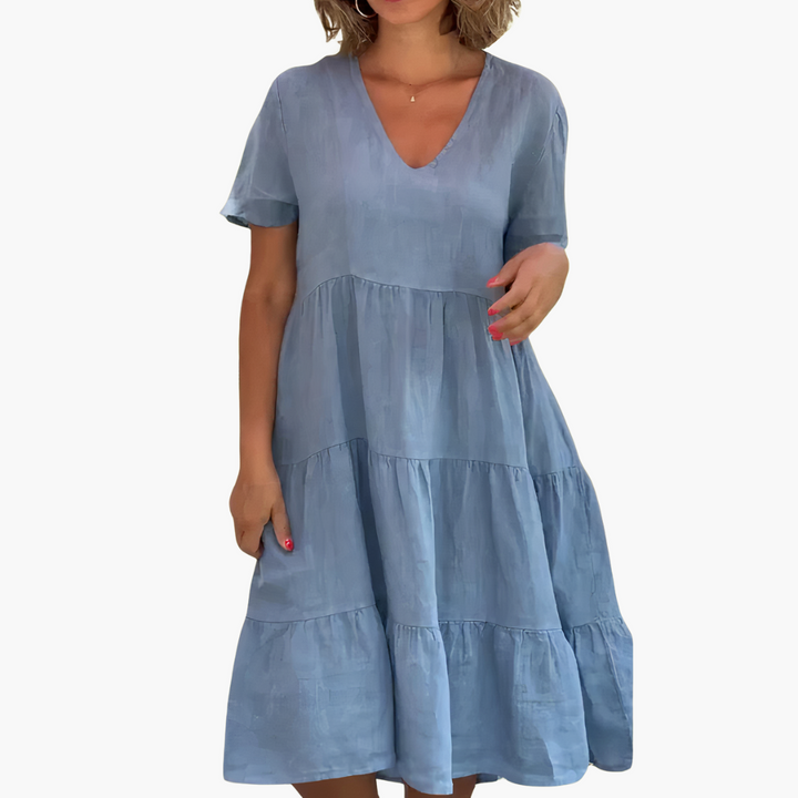 Women’s Dress with V-Neck and Relaxed Silhouette