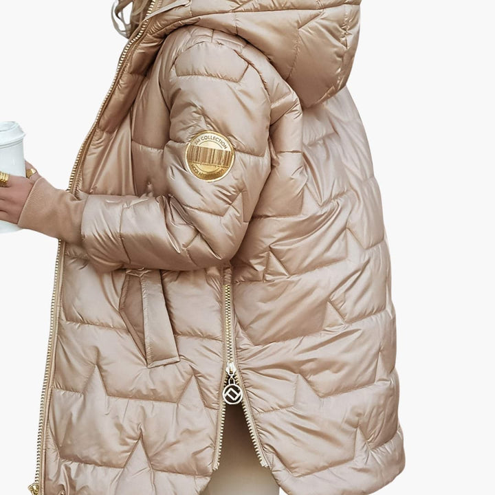Women’s Padded Winter Coat with Hood and Zip Closure