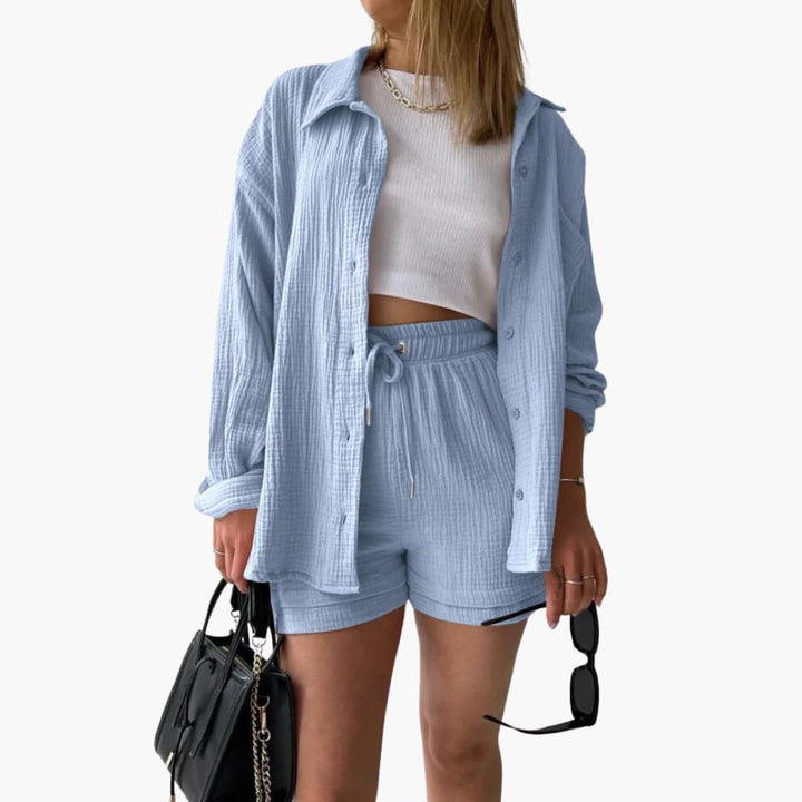 2-Piece Set for Women - Relaxed Fit Shirt and Shorts -  Made By Riley