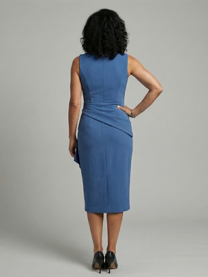 Oriel | Asymmetric Drape Midi Dress