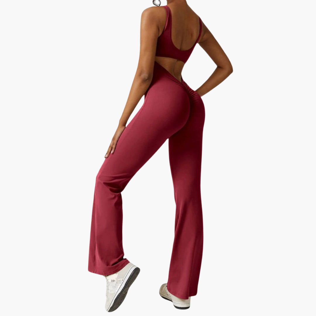 Women’s Jumpsuit with V-Neck and Wide-Leg