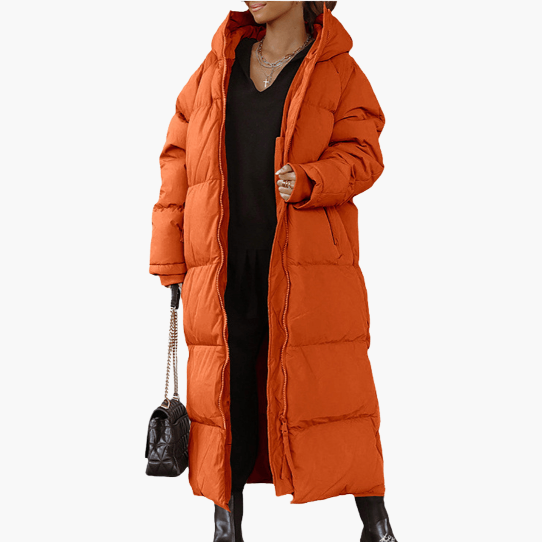 Women’s Hooded Puffer Coat with Quilted Design