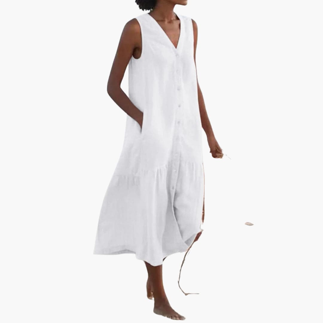 Button-Down Midi Dress for Women - Casual Summer Style -  Made By Riley