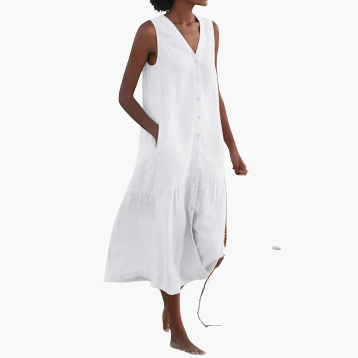 Button-Down Midi Dress for Women - Casual Summer Style -  Made By Riley