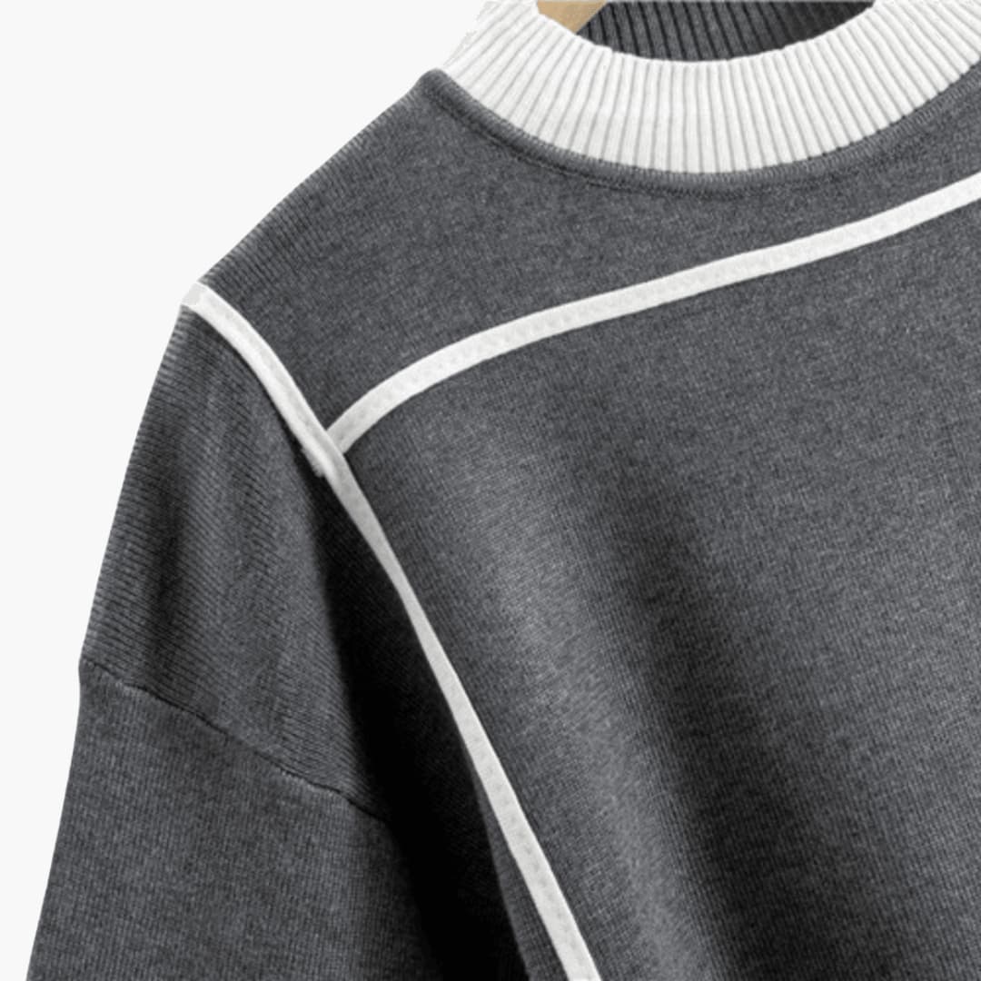 Women’s Two-Piece Sweater Set with Long Sleeves and High-Neck Collar