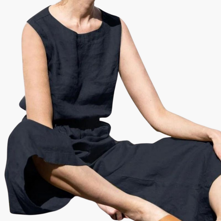 Women’s Sleeveless Jumpsuit with Elasticated Waist