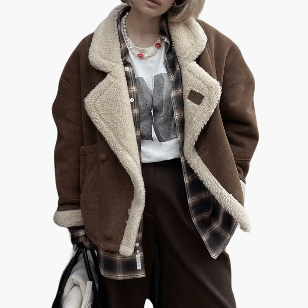 Vintage Faux Shearling Jacket - Women&