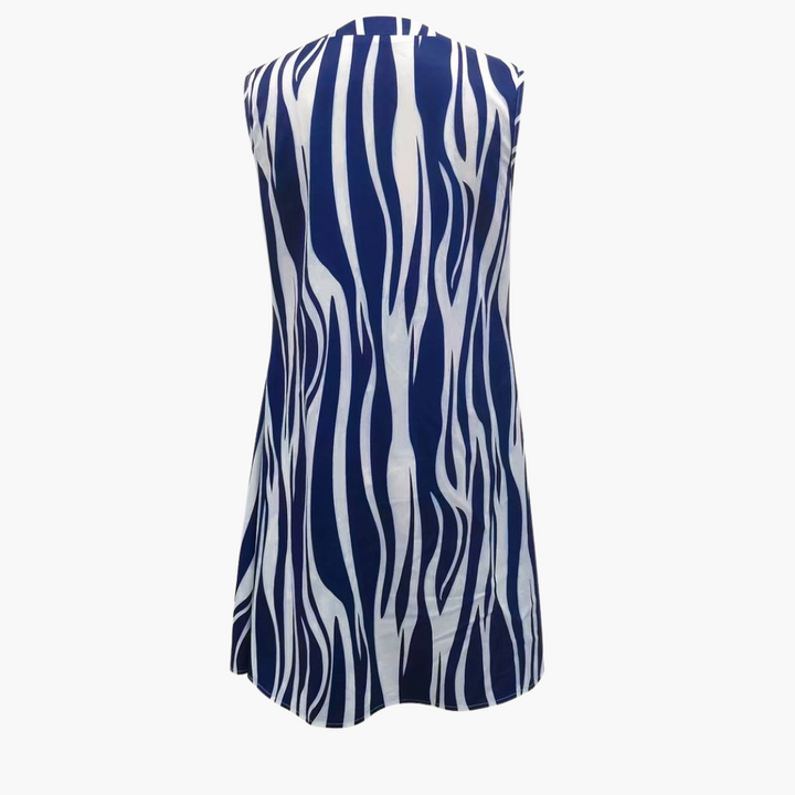 Women’s Mini Dress with Sleeveless Design and Striped Pattern