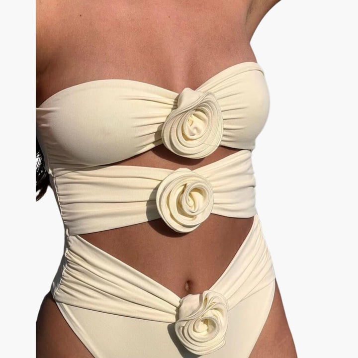 Women’s One-Piece Swimsuit with Cut-Outs and High-Waist Design
