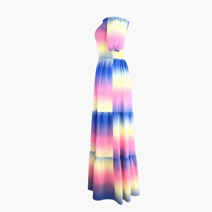 Women’s Off-Shoulder Layered Summer Dress with Casual Look