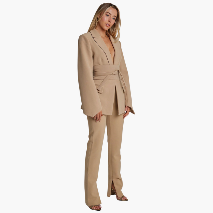 Blazer with Belt for Women - Stylish Tailored Design -  Made By Riley