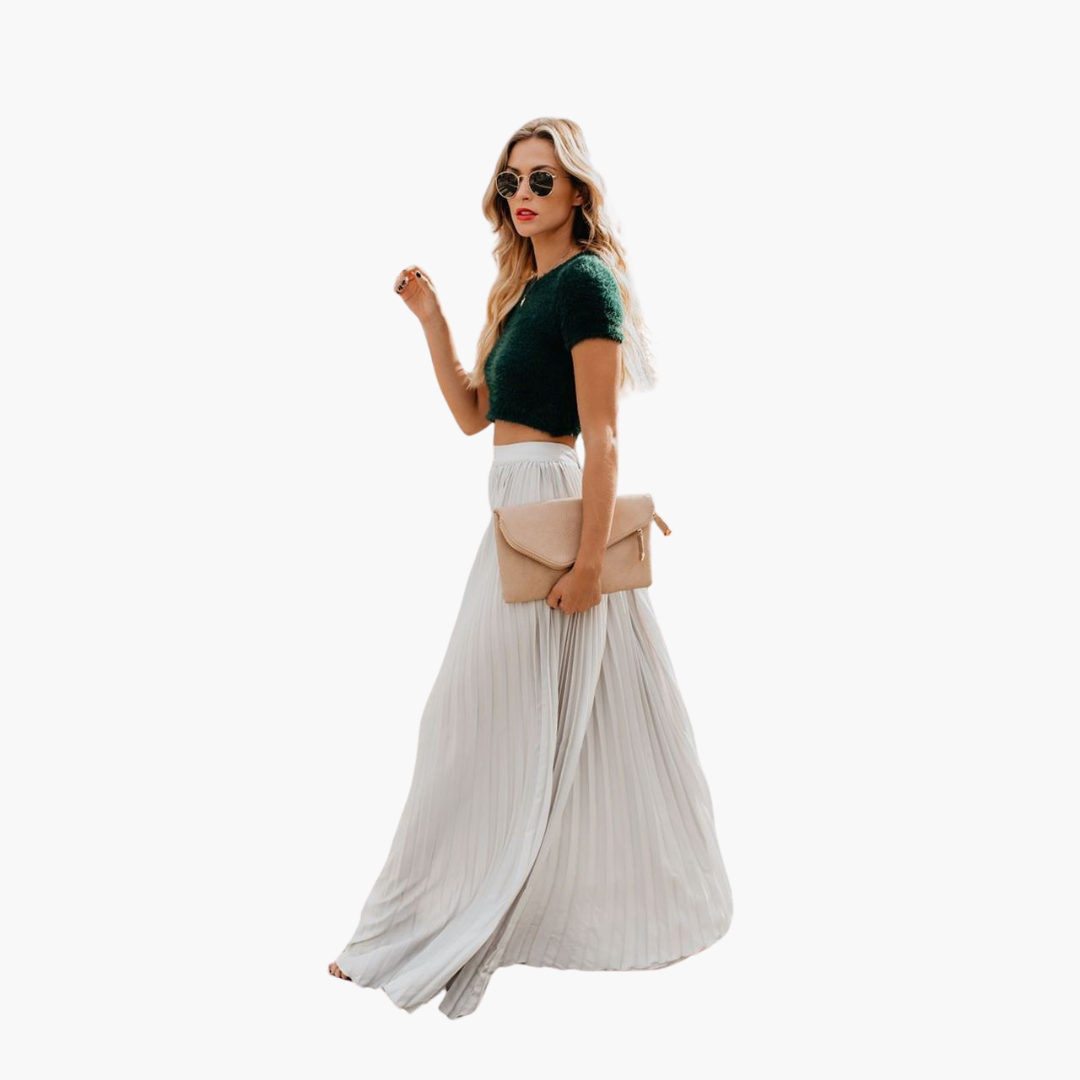 Women’s Two-Piece Summer Set with Pleated Skirt