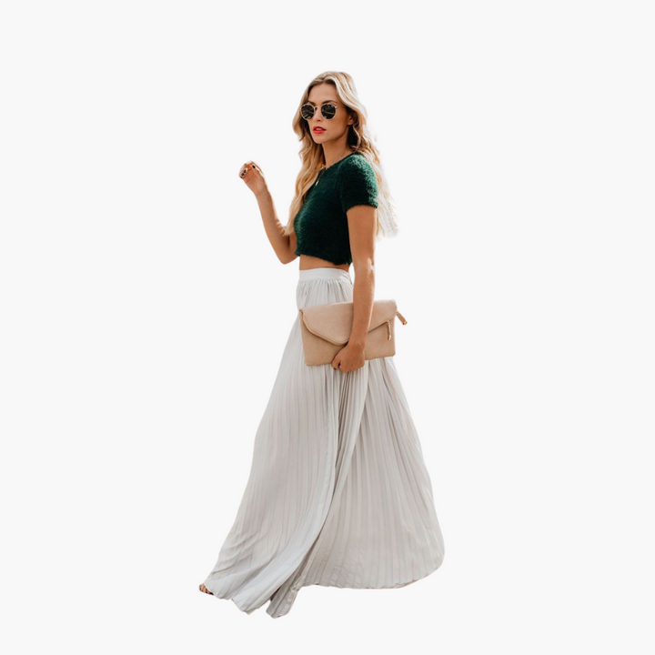 Women’s Two-Piece Summer Set with Pleated Skirt