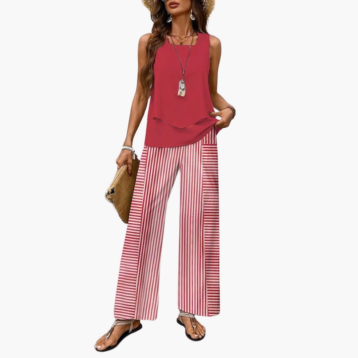 Women’s two-piece set with square neckline and Pants