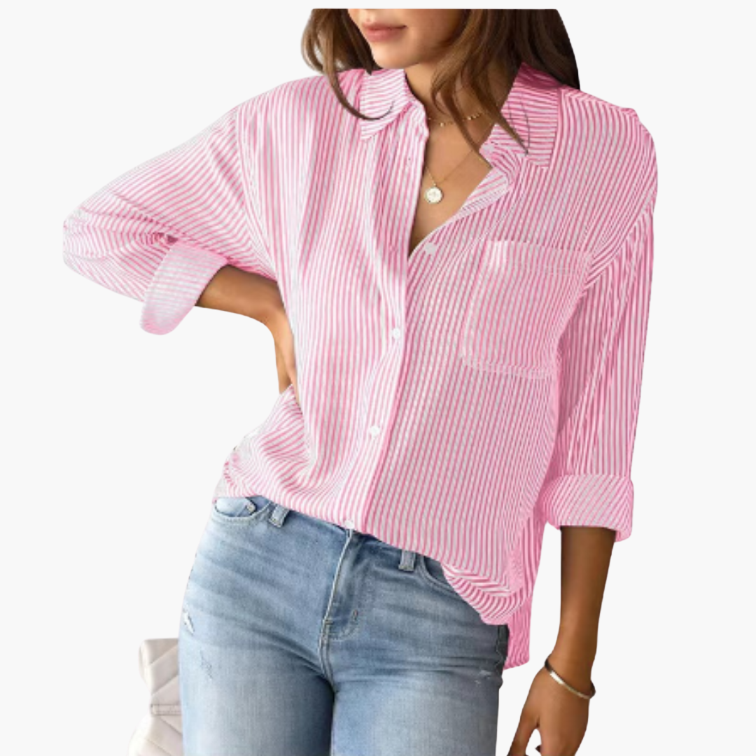 Women’s Blouse with Long Sleeves and Relaxed Fit