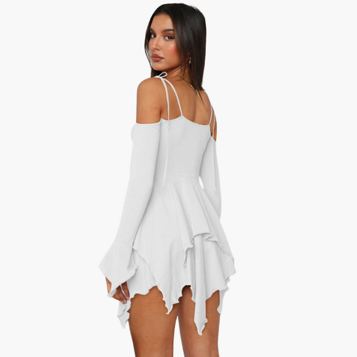 Women’s Mini Dress with Off‑Shoulder and Layered Detail