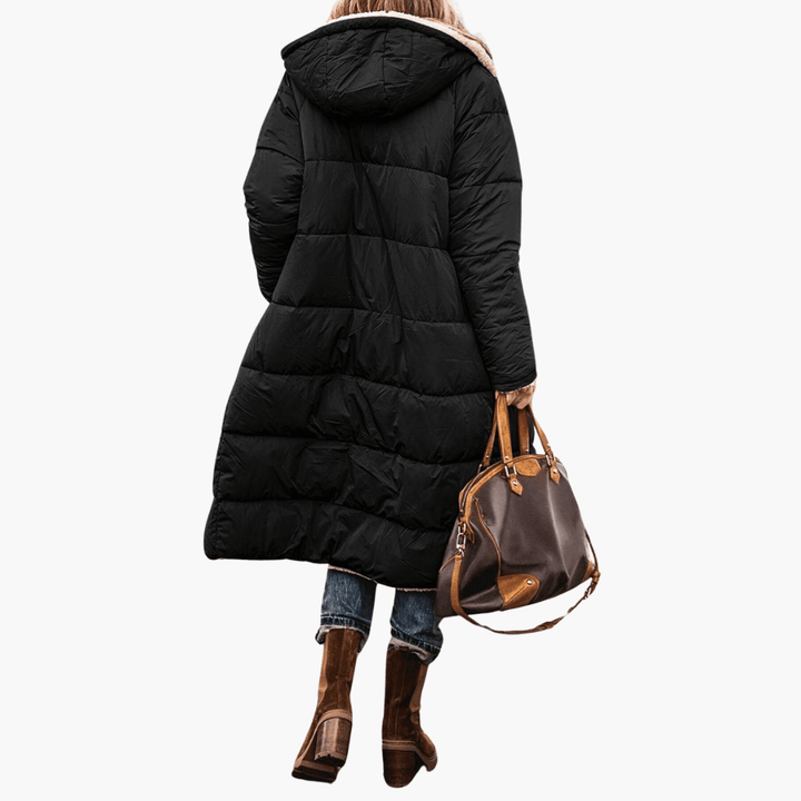 Women’s Winter Coat with Reversible Design and Padded Inner Layer
