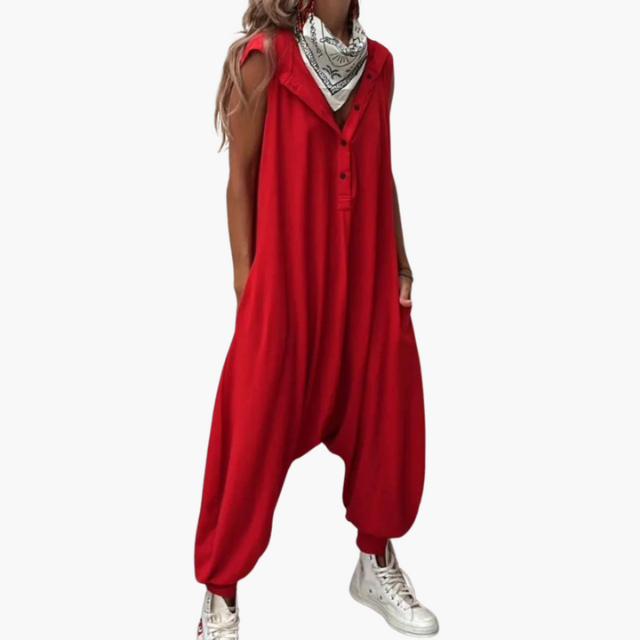 Women’s Hooded Jumpsuit with Relaxed Fit