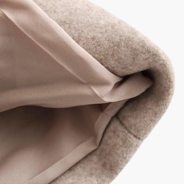 Long Wool-Blend Winter Coat - Elegant Outerwear for Women