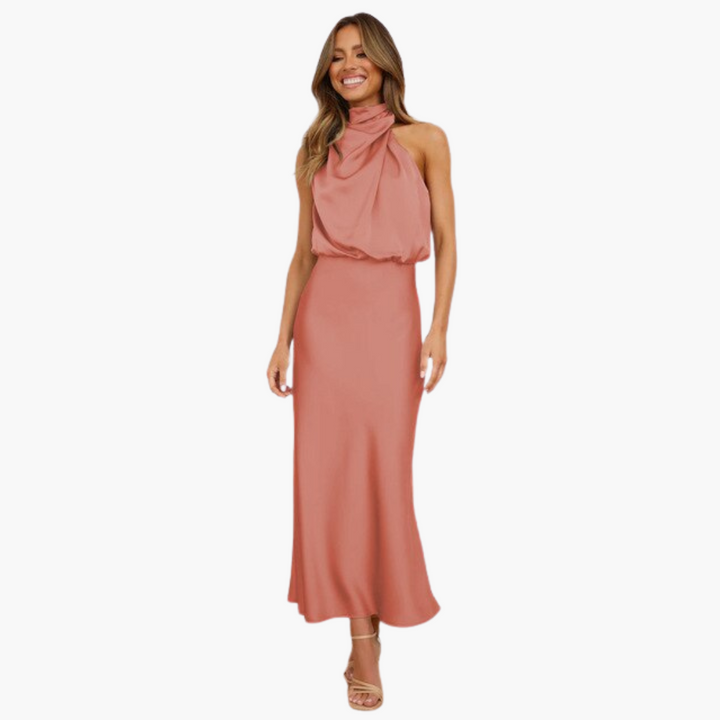 Women’s Halter Dress with Belt Detail and Fitted Silhouette