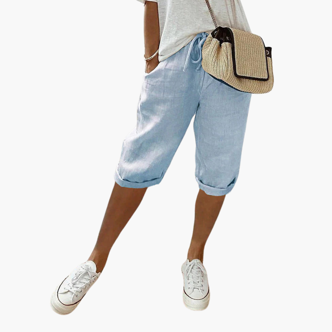 Women’s Shorts with Elasticated Waistband and Relaxed Fit