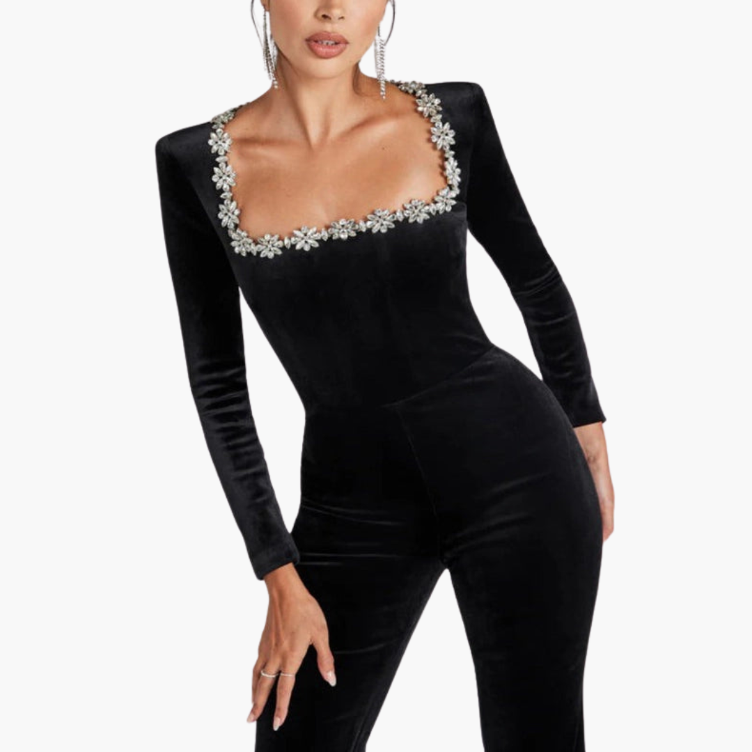 Women’s Long Sleeve Straight-Leg Jumpsuit