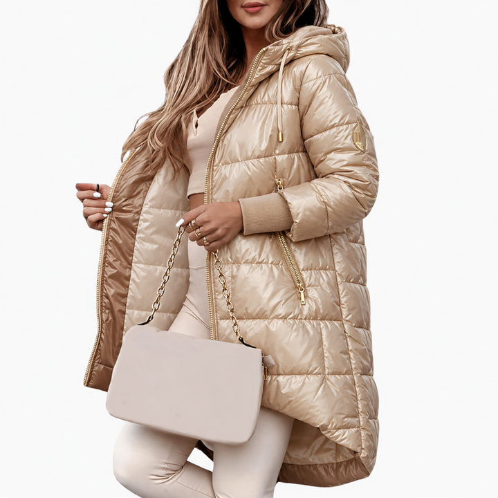 Women’s Lightweight Winter Jacket with Hood and Relaxed Fit