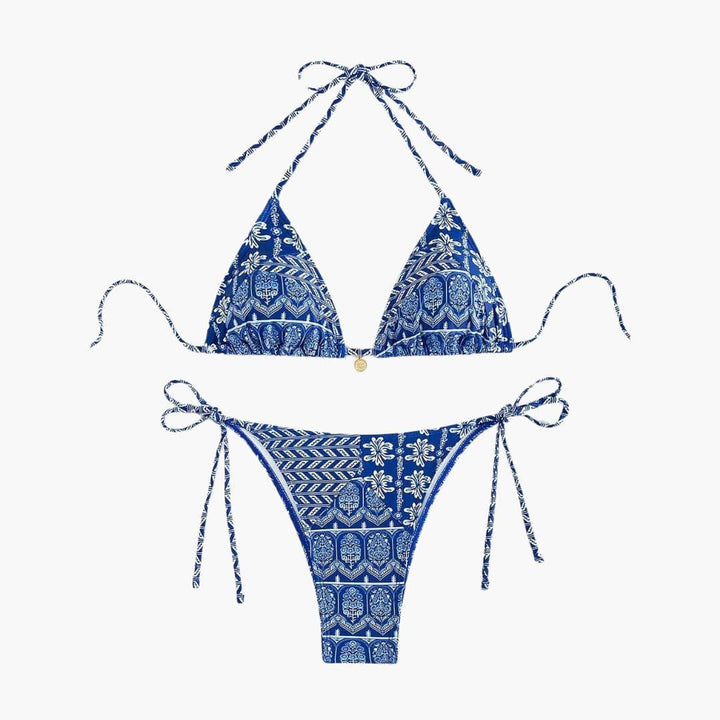 Boho Bikini Set for Women - Adjustable Triangle Tie Swimsuit -  Made By Riley