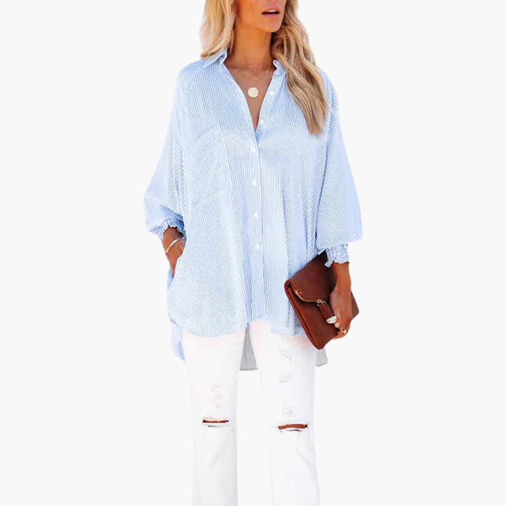 Women’s Shirt with Stripe Pattern and Buttons