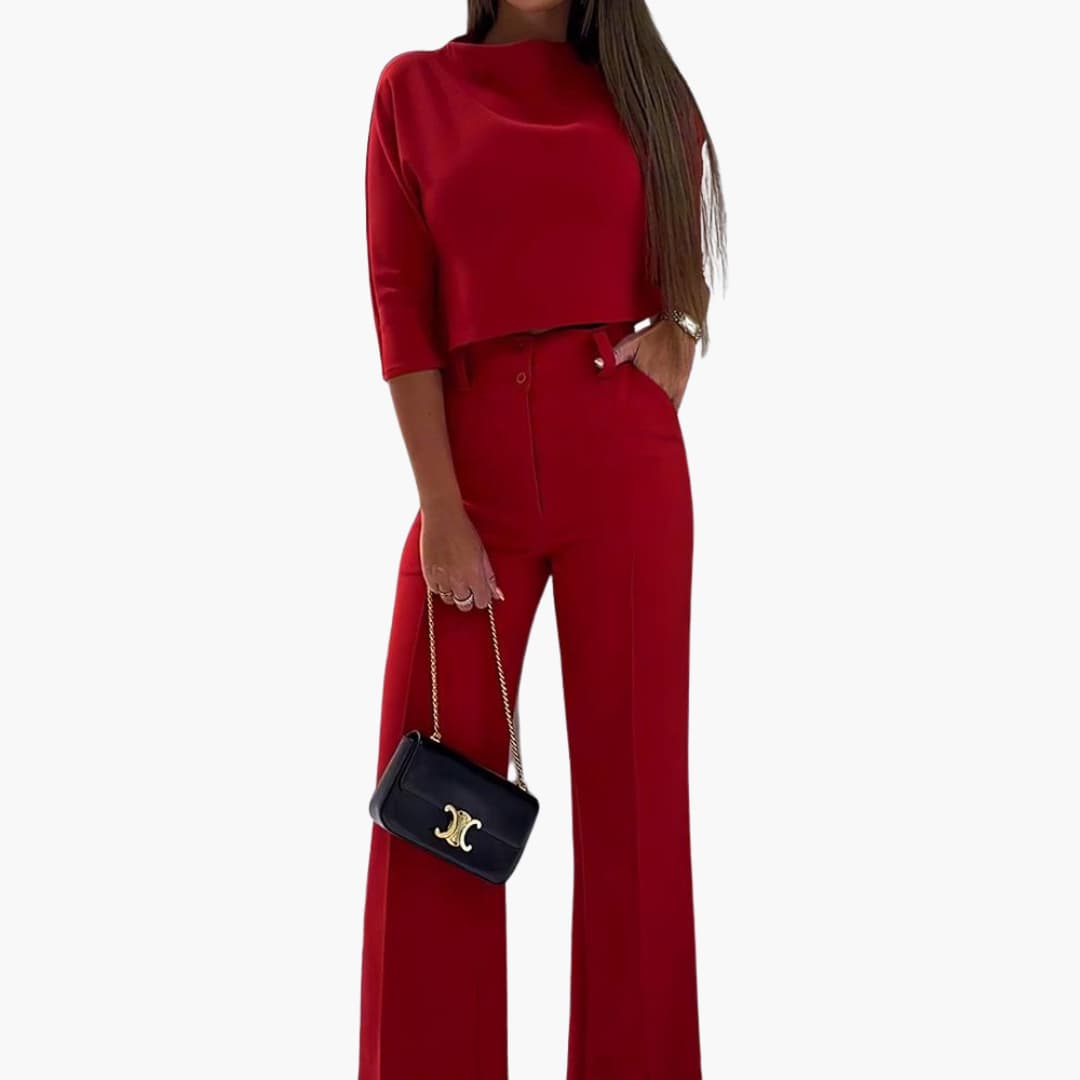 Women’s Two-Piece Set with Cropped Top and Pants