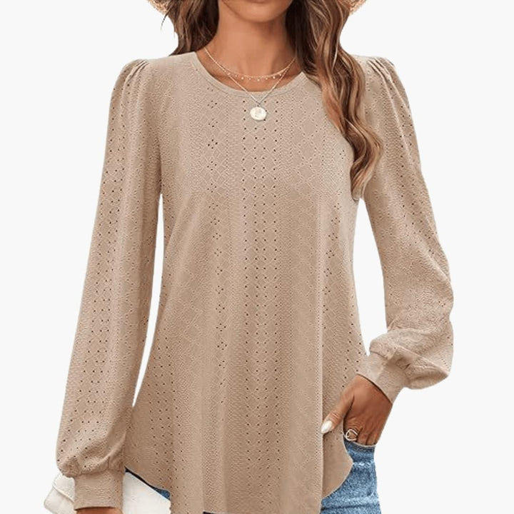 Casual Lantern Top for Women - Loose Fit, Elegant Sleeves -  Made By Riley