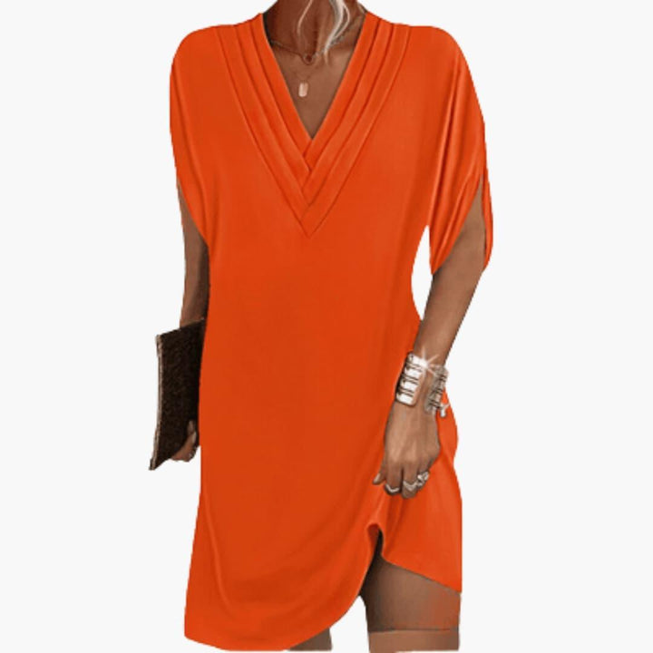 Women’s Tunic Dress with V-Neck and Side Slits