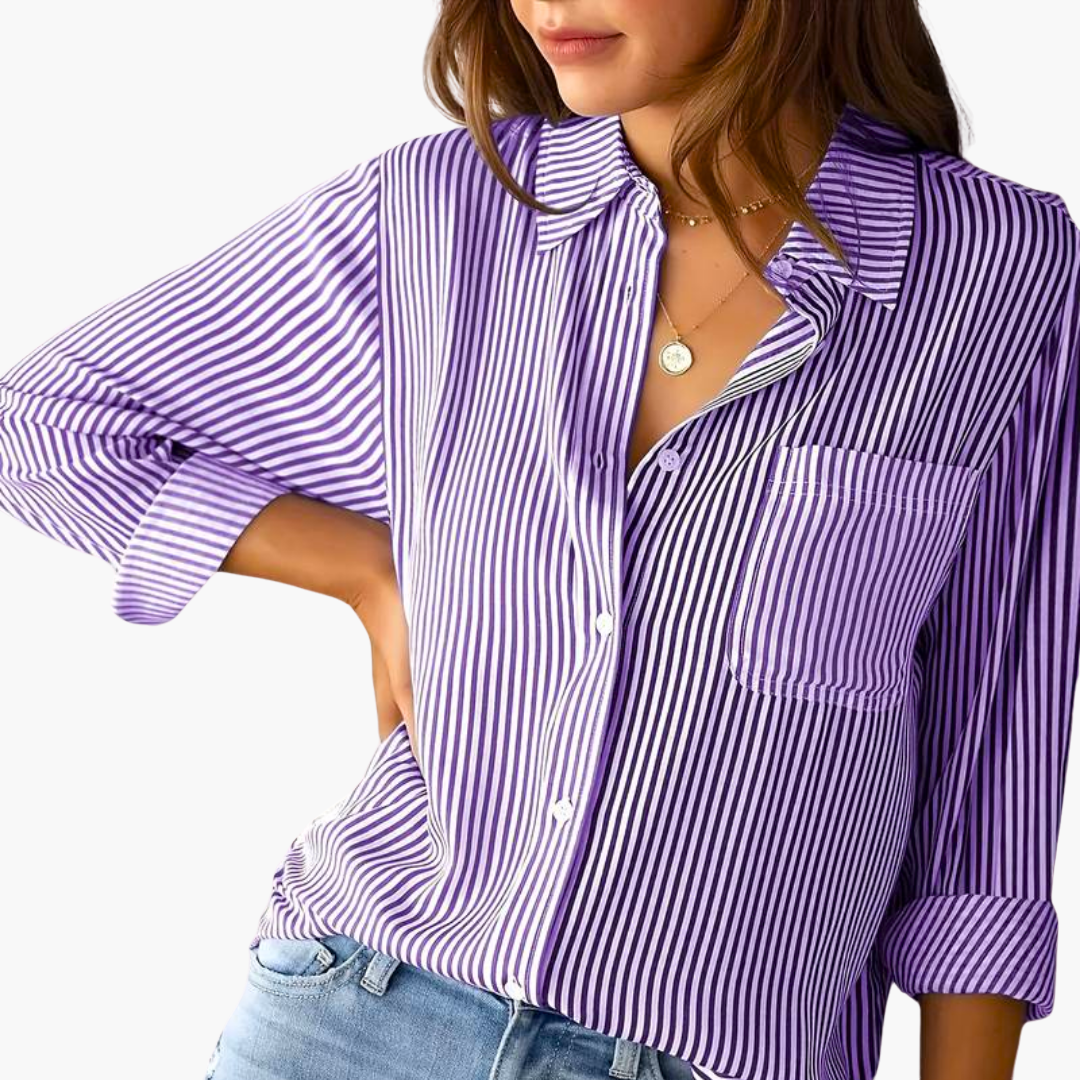Women’s Blouse with Long Sleeves and Relaxed Fit