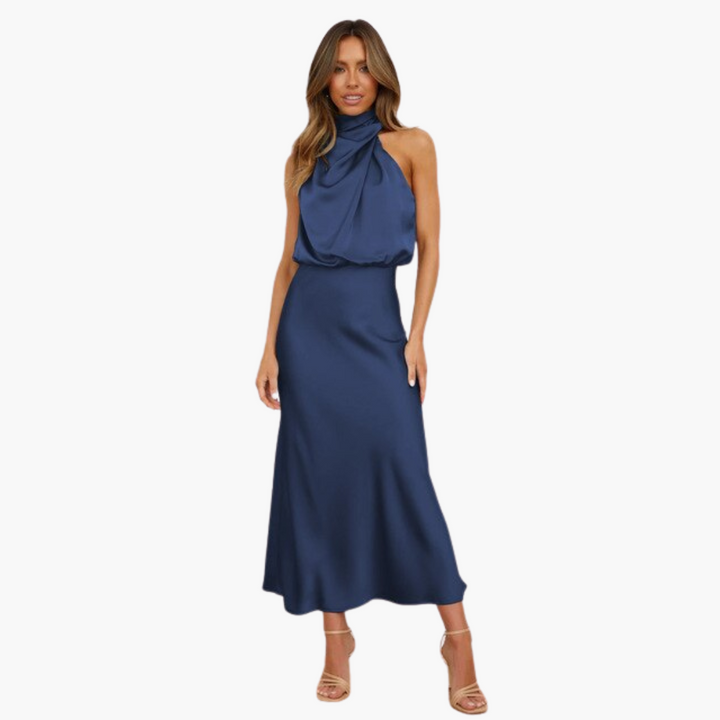 Women’s Halter Dress with Belt Detail and Fitted Silhouette
