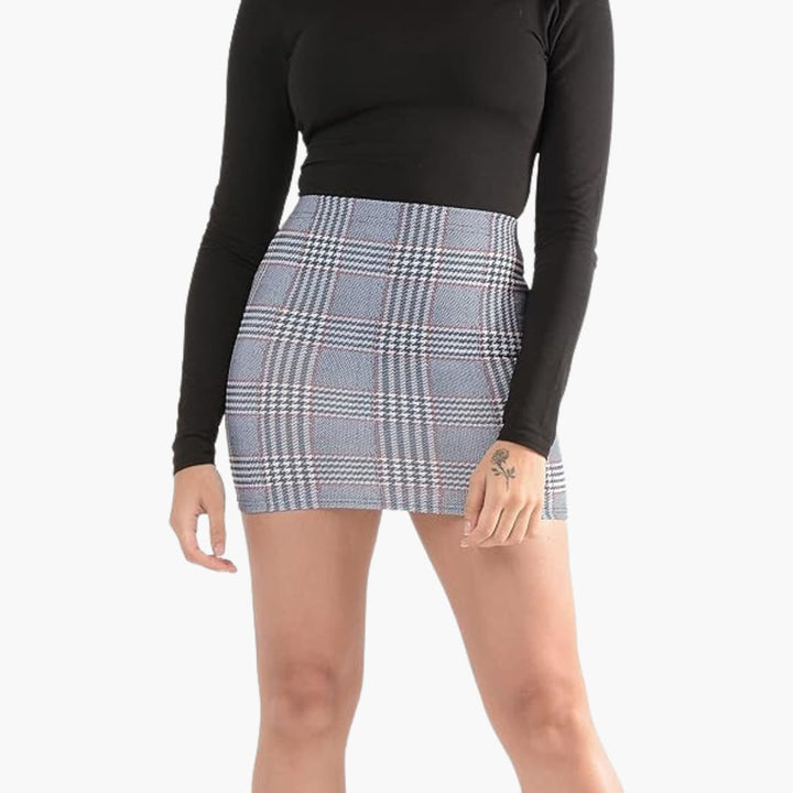 Women’s High-Waist Bodycon Mini Skirt with Crepe-Like Texture