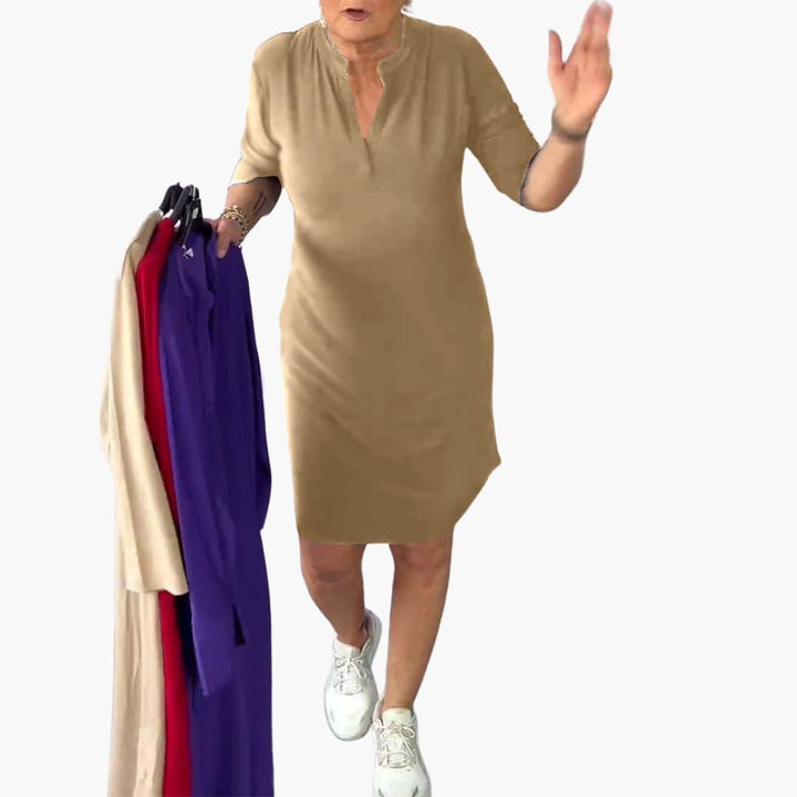 Women’s Mini Dress with Zip Front and Flattering Fit
