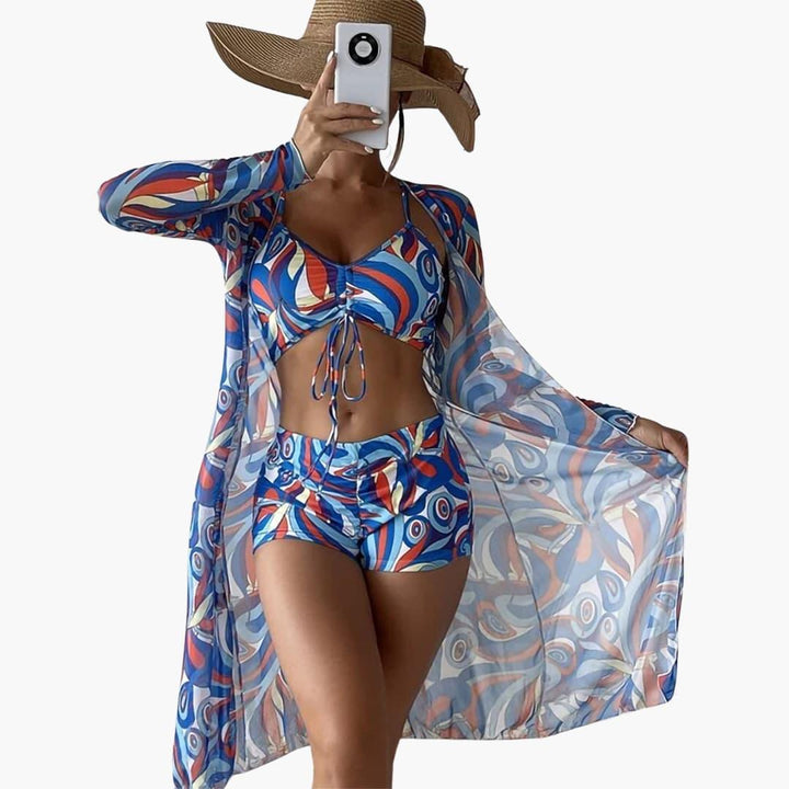 3-Piece Swimsuit Set with Cover-Up – Women&