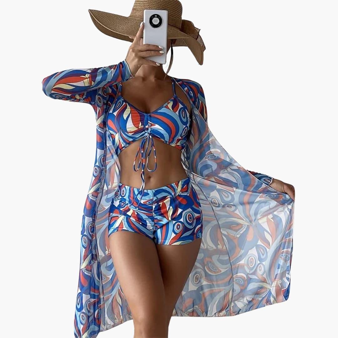 3-Piece Swimsuit Set with Cover-Up – Women&