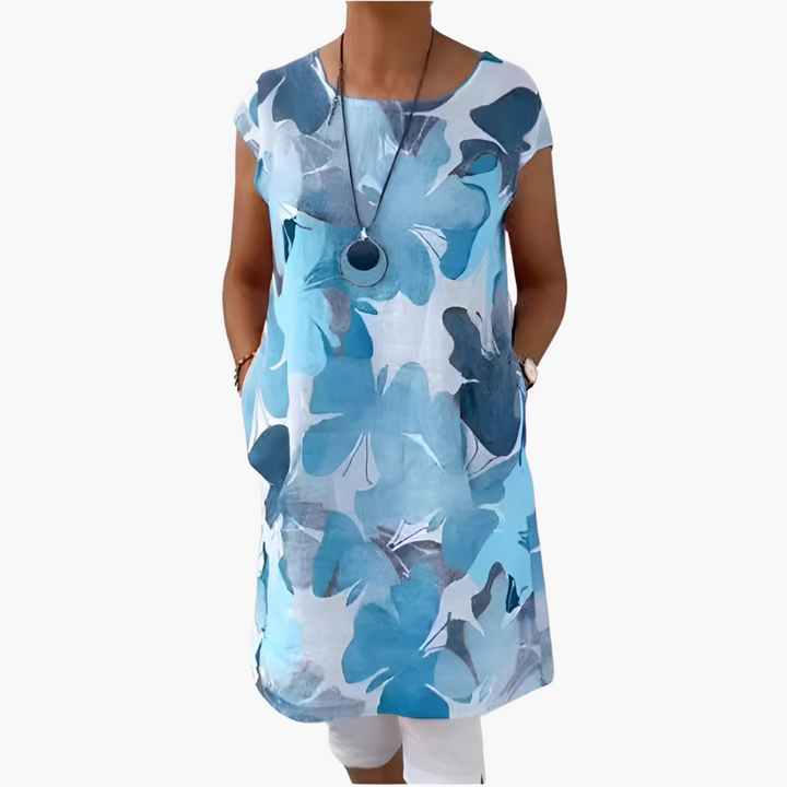 Women’s Shirt Dress with Floral Print and Pockets