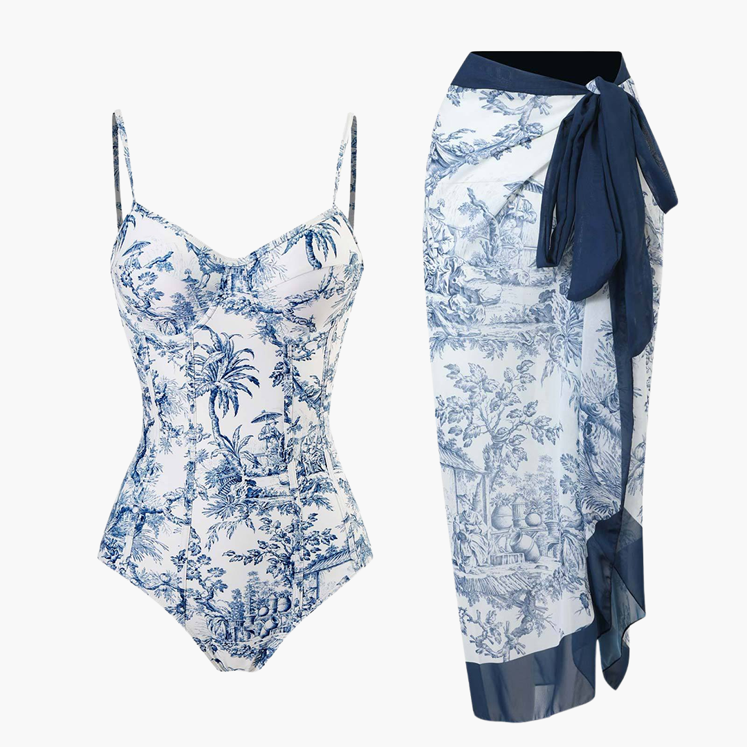 Women’s Swimsuit Set with Underwire Support and Wrap