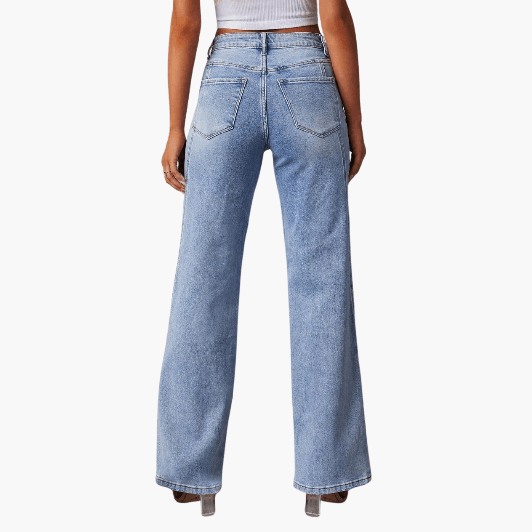 Women’s High-Waist Flare Jeans with Vintage Style