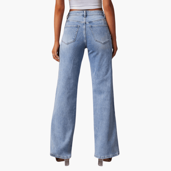 Women’s High-Waist Flare Jeans with Vintage Style