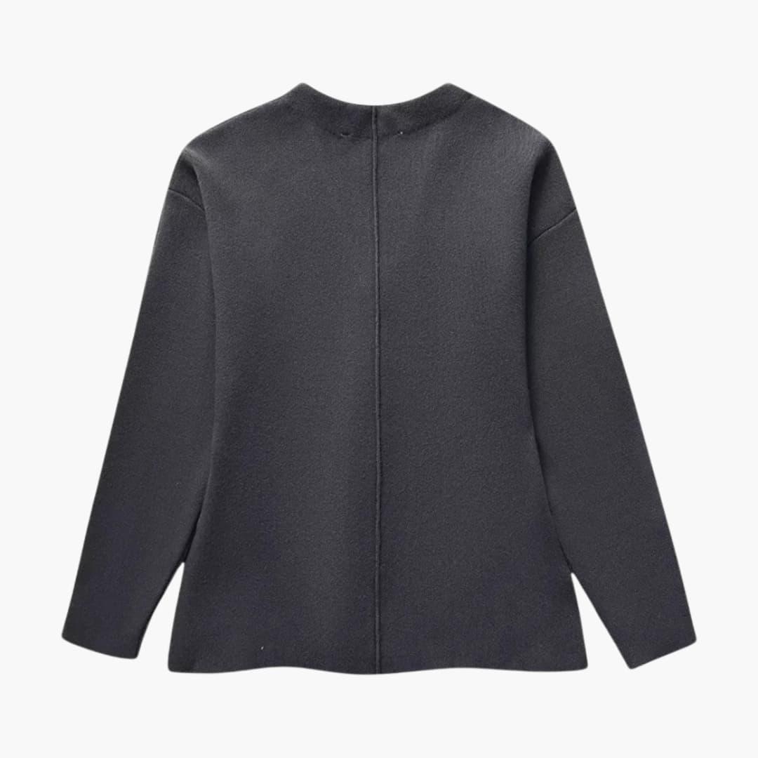 Women’s Slim-Fit Cardigan with Long Sleeves and Side-Split Hem
