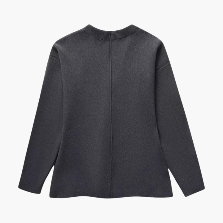 Women’s Slim-Fit Cardigan with Long Sleeves and Side-Split Hem