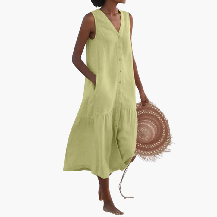 Button-Down Midi Dress for Women - Casual Summer Style -  Made By Riley