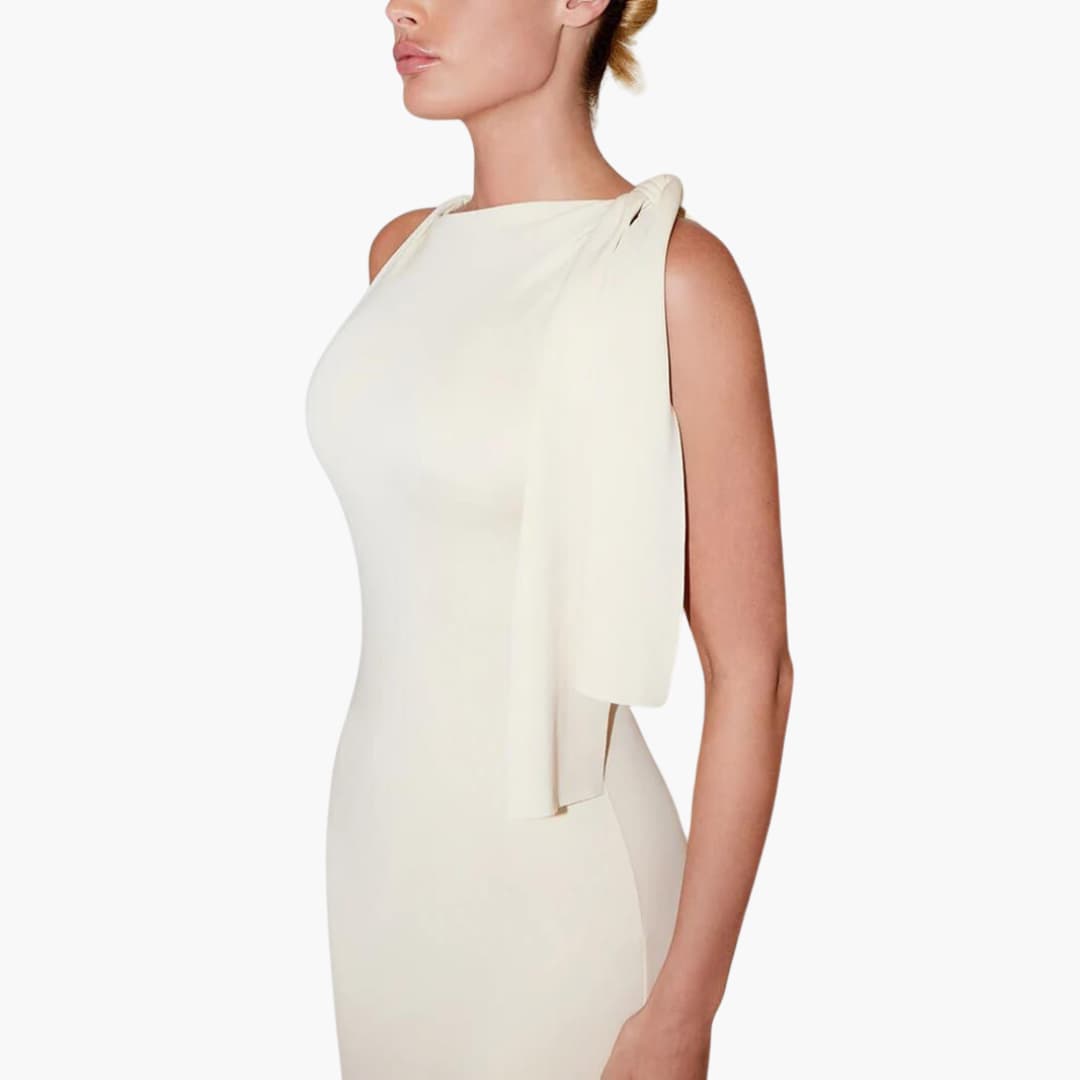 Women’s One-Shoulder Maxi Dress with Knotted Detail