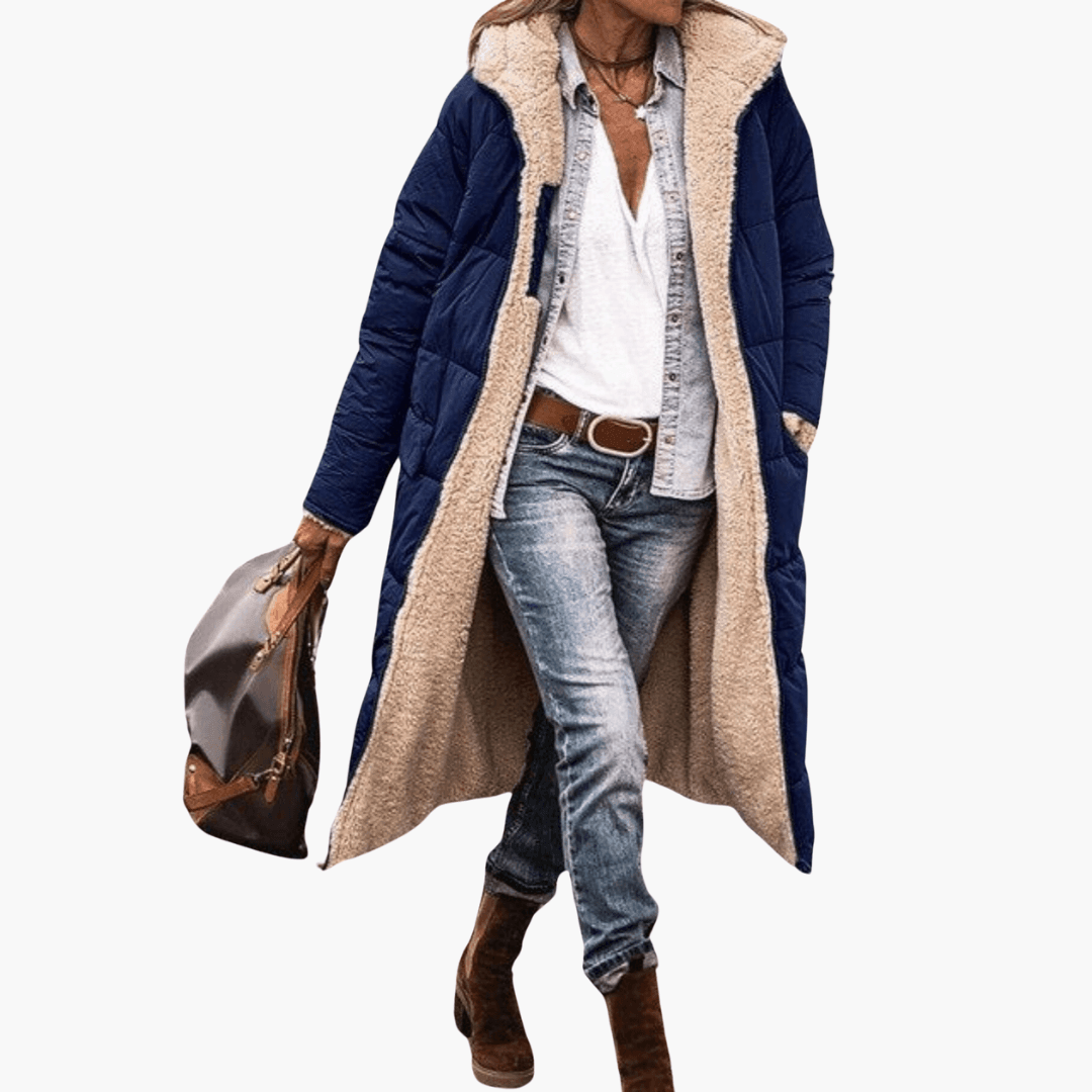 Women’s Winter Coat with Reversible Design and Padded Inner Layer
