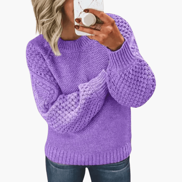 Women’s Knit Sweater with Long Sleeves and Pullover Style