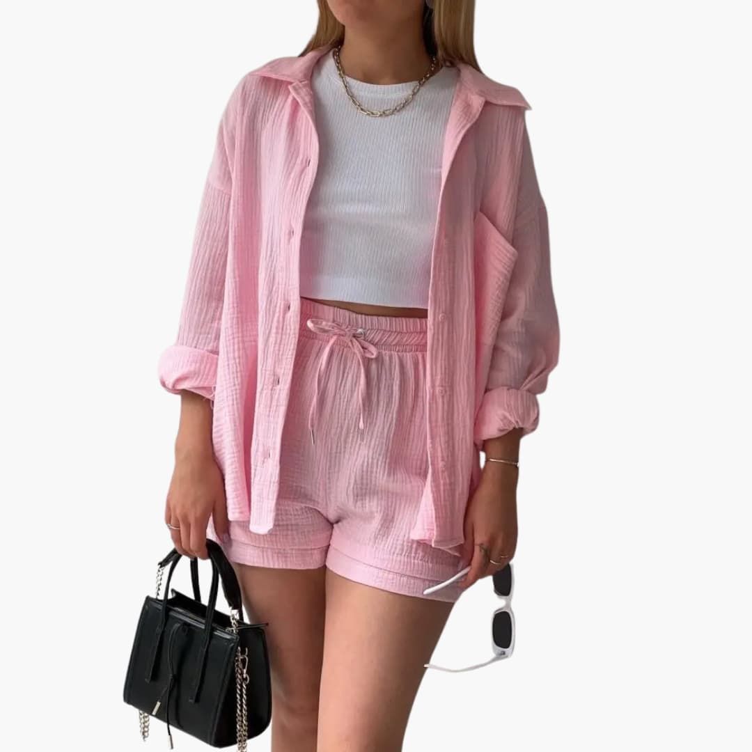 2-Piece Set for Women - Relaxed Fit Shirt and Shorts -  Made By Riley
