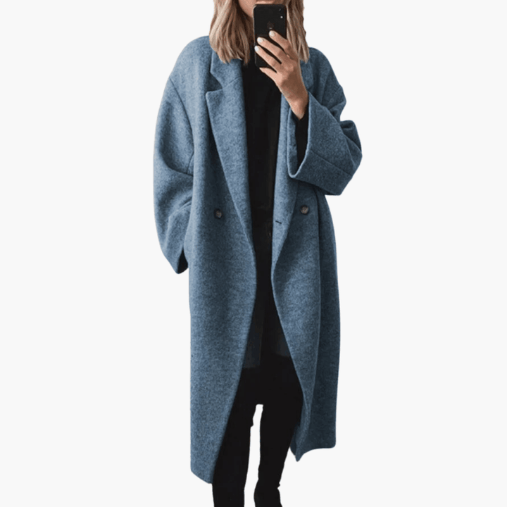 Women’s Longline Coat with Shaped Silhouette and Structured Fit